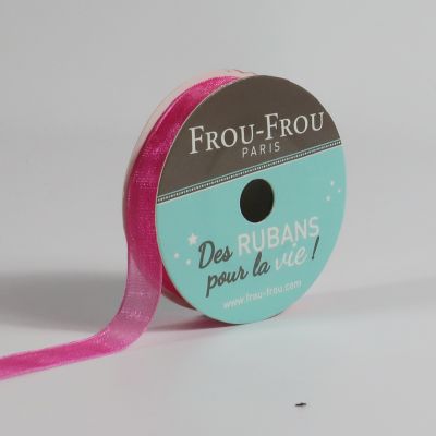 Bobinette Ruban Organza Frou-Frou Fuchsia - 9 mm x 8 mètres
