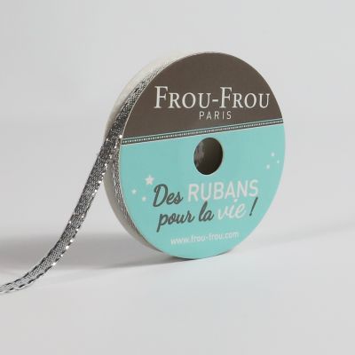 Bobinette Ruban Brillant Frou-Frou Argent - 6 mm x 4 mètres