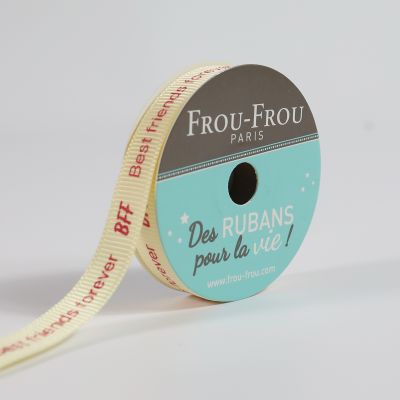 Bobinette Ruban Gros grain message Best friends forever Frou-Frou - 10 mm x 5 mètres