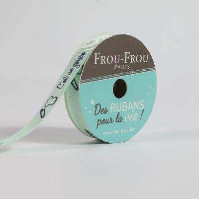 Bobinette Ruban Gros grain message Baby Shower, C&#039;est un garçon Frou-Frou - 10 mm x 5 mètres