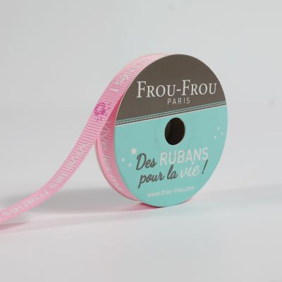 Bobinette Ruban Gros grain message Vive les mariés Frou-Frou - 10 mm x 5 mètres
