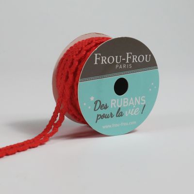 Bobinette Ruban Dentelle Frou-Frou Coquelicot - 10 mm x 4 mètres