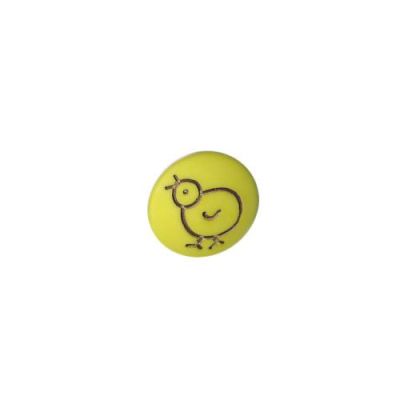 Bouton Poussin Gravé Polyester Vert