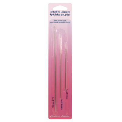Aiguilles longues spéciales poupées x3