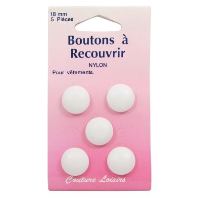 Boutons nylon de 18 mm à recouvrir x5