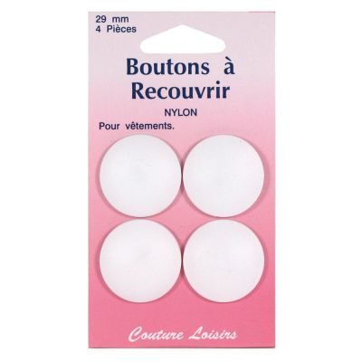 Boutons nylon 29 mm à recouvrir x4