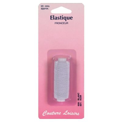 Elastique fronceur blanc - longueur 20 m