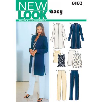 Patron New Look 6163 Ensemble Veste, Haut, Pantalon