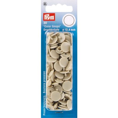 Prym 30 Boutons pression Color Snaps beige 12,4 mm