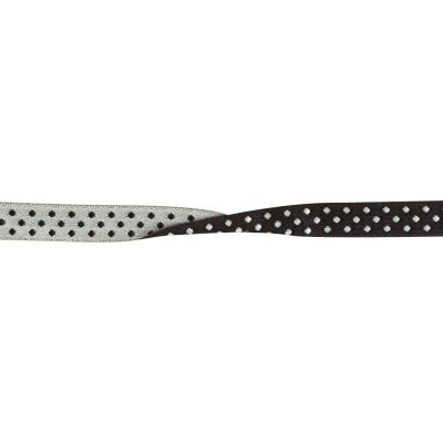 Galon 10 mm Noir Pois Recto Verso Blanc x1m