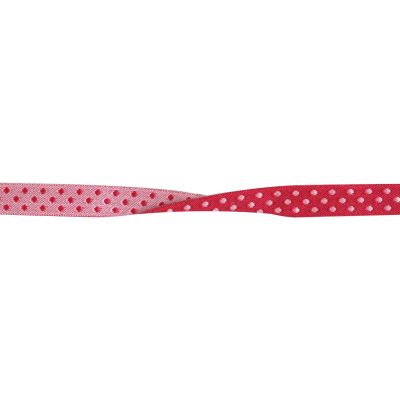 Galon 10 mm Rose fushia Pois Recto Verso Rose clair x1m