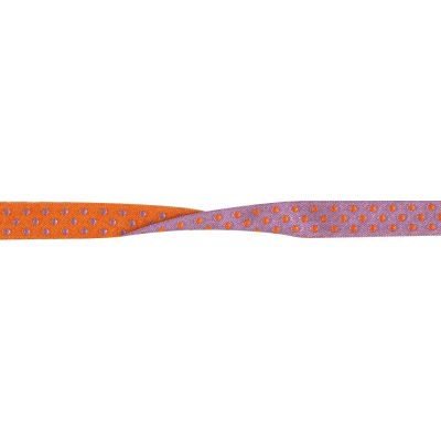 Galon 10 mm Violet Pois Recto Verso Orange x1m