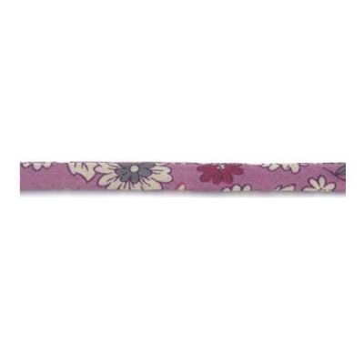 Cordon fleuri spaghetti Frou-Frou Rose, ecru  et framboise