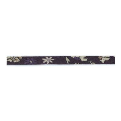 Cordon fleuri spaghetti Frou-Frou Prune et ecru