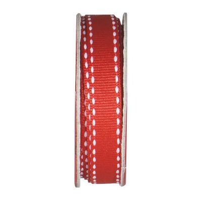 Ruban surpiqué Rouge - bobinette 2m