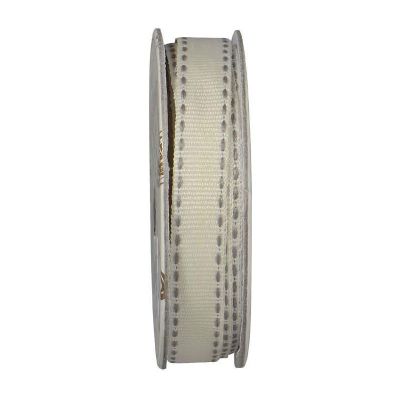 Ruban surpiqué Vanille - bobinette 2m
