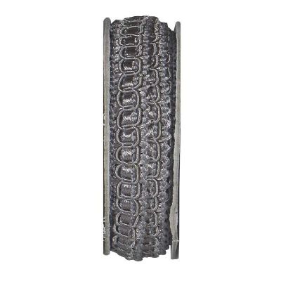 Ruban épi lurex Gris pierre - bobinette 2m