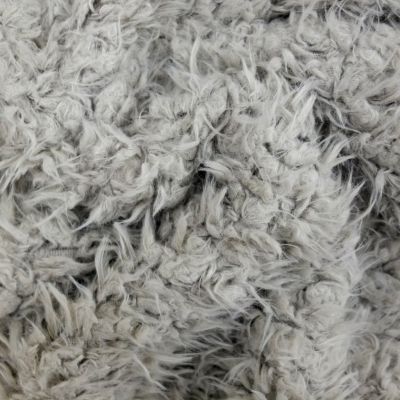 Tissu Fausse fourrure longs poils Gris clair - Par 10 cm