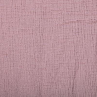 Tissu Double gaze de coton uni Vieux rose - Par 10 cm