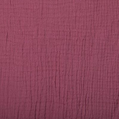 Tissu Double gaze de coton uni Bourgogne foncé - Par 10 cm