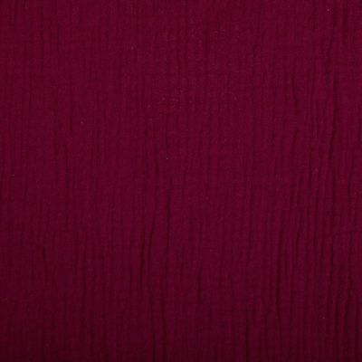 Tissu Double gaze de coton uni Bordeaux - Par 10 cm