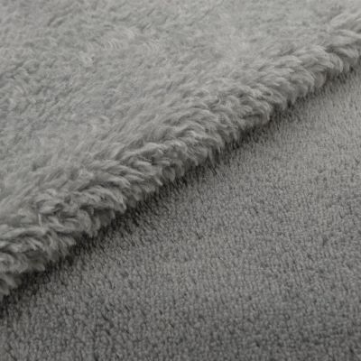 Tissu Doudou uni Gris anthracite x10cm