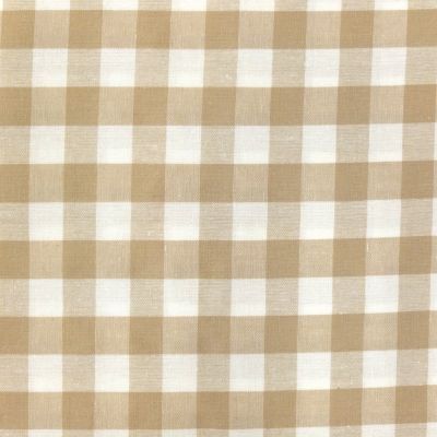 Tissu Vichy Très grands carreaux 17 mm Beige - Par 10 cm
