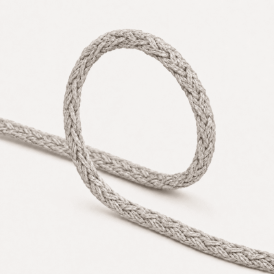 Cordon Sweat Tressé 6 mm uni Gris