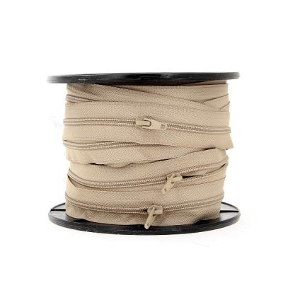 Fermeture spirale N°5 avec curseurs Beige - Au mètre