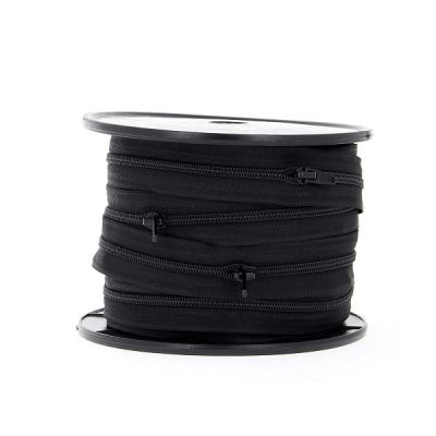 Fermeture spirale N°5 avec curseurs Noir - Au mètre