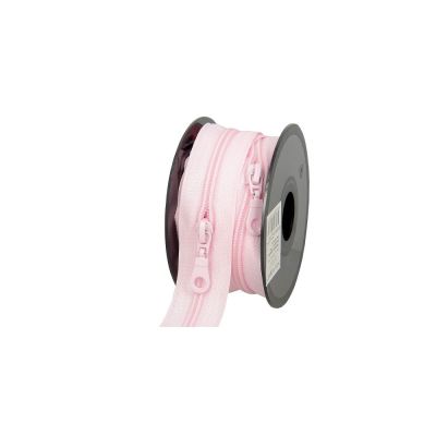 Fermeture nylon non séparable N°5 avec curseurs Rose clair - Au mètre