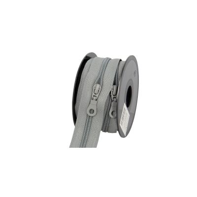 Fermeture nylon non séparable N°5 avec curseurs Gris - Au mètre