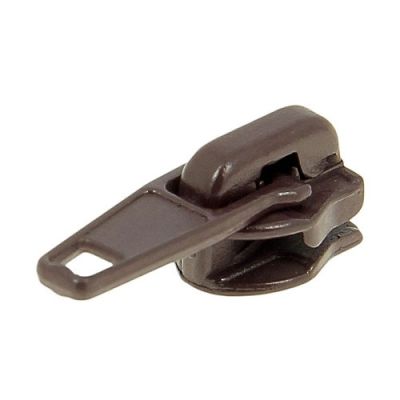 Curseur pour fermeture à glissière au mètre n°5 - Marron chocolat