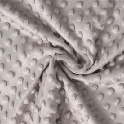 Tissu Minky Ultra doux Pois Gris pierre - Par 10 cm