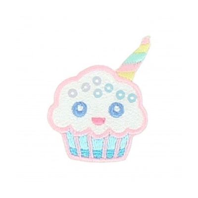 Ecusson Thermocollant Sunday Souriant Blanc et bleu