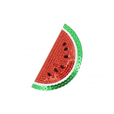 Ecusson Thermocollant Pastèque en sequins Rouge et vert