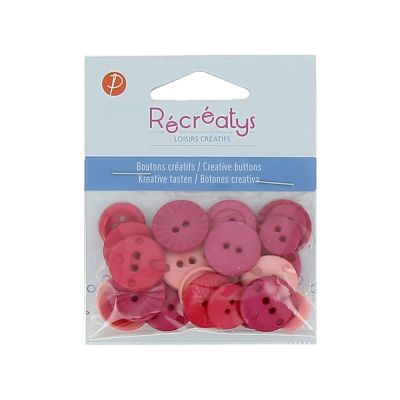 Boutons créatifs Récréatys Assortiment de boutons Rose