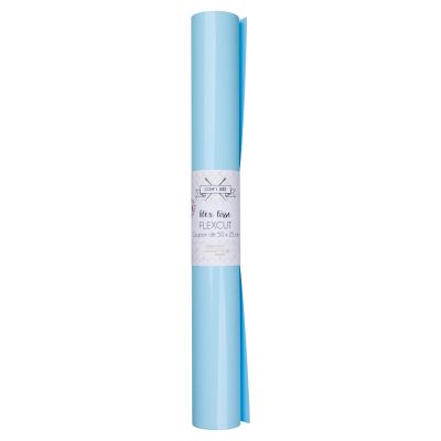Flex lisse thermocollant Com&#039;1 idée uni Bleu ciel - 50x25 cm