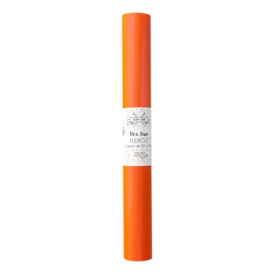 Flex lisse thermocollant Com&#039;1 idée uni Orange - 50x25 cm