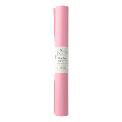 Flex lisse thermocollant Com&#039;1 idée uni Rose bébé - 50x25 cm
