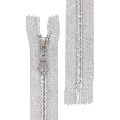 Fermeture à glissière spirale 6mm non séparable lurex argent - 5 Tailles