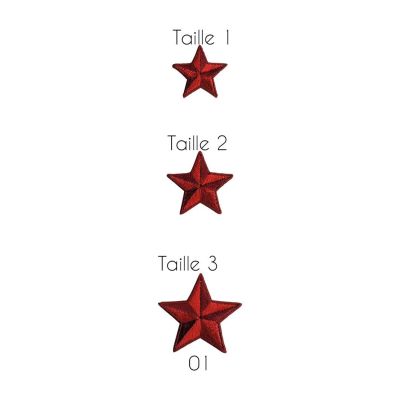 Ecusson Thermocollant Etoile Rouge et Bordeaux- 3 Tailles