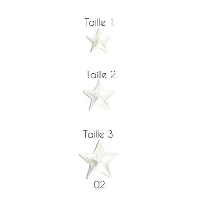 Ecusson Thermocollant Etoile 2 Blancs - 3 Tailles