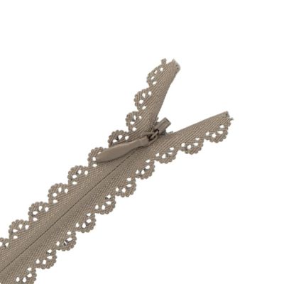 Fermeture invisible Zoé dentelle Taupe - 2 tailles