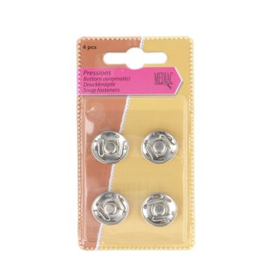 Boutons pressions à coudre Argent - 2 Tailles