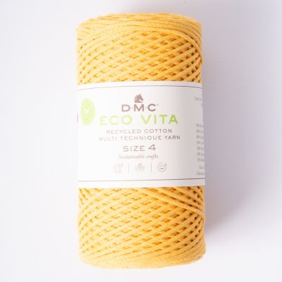 Cordon de Coton recyclé Eco Vita Taille 4 DMC - Jaune