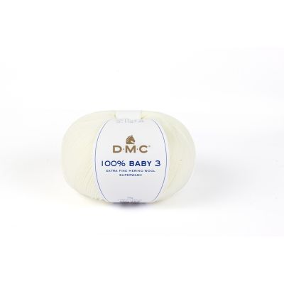 Fil Laine 100% Baby 3 DMC Blanc N° 01