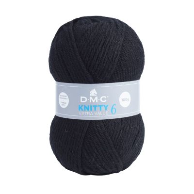 Fil à tricoter Knitty 6 DMC Noir N° 965