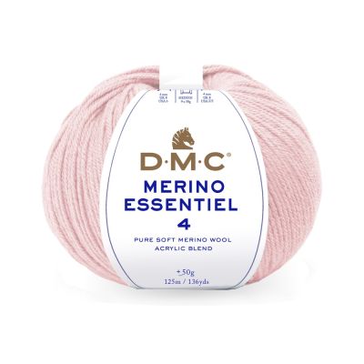 Fil laine Mérino essentiel 4 DMC Rose poudré N° 881