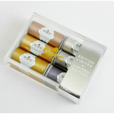 Boîte collector de fils à broder métallisés DMC Diamant Grandé - 6 couleurs